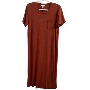 Jessica Simpson Burnt Orange Pocket Tee Dress Size Large